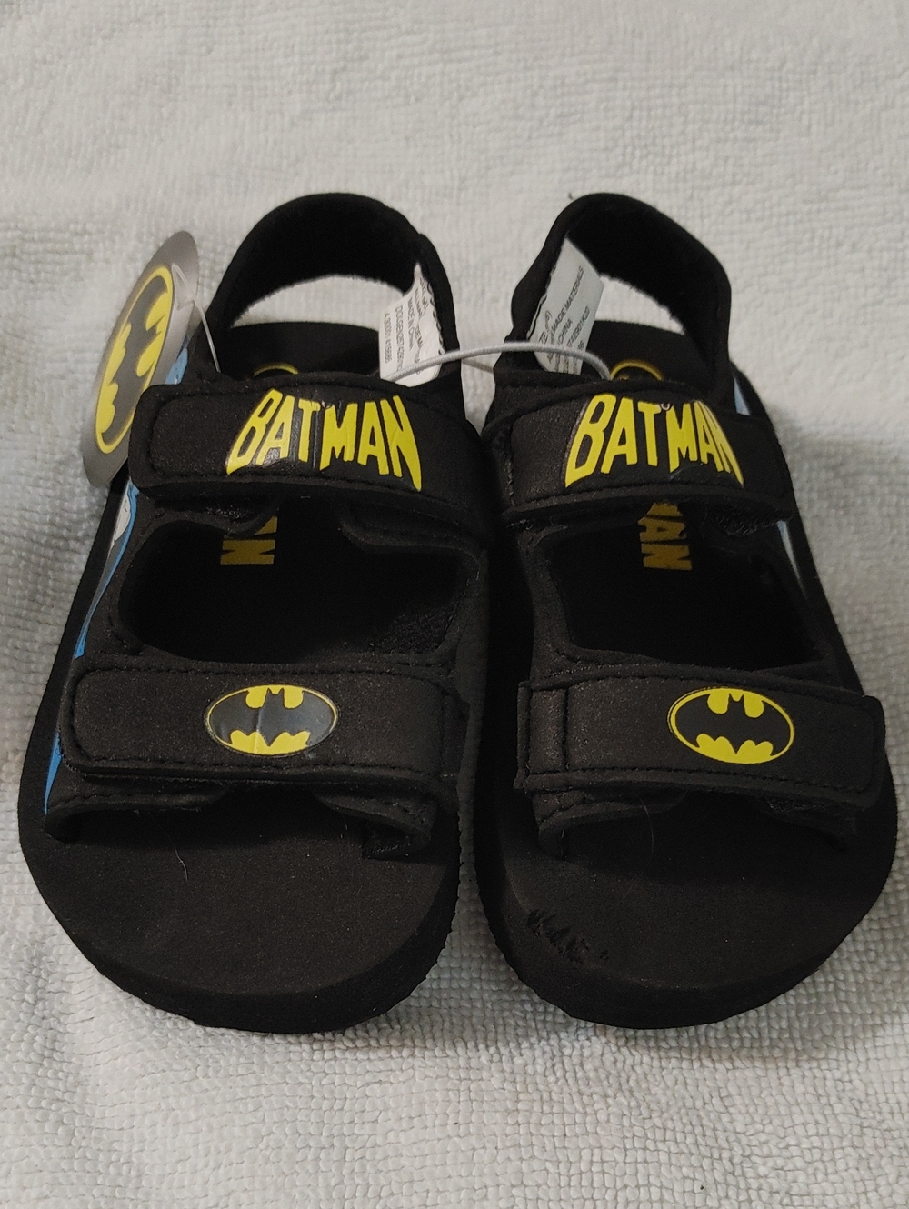 Batman Black and Yellow Kids Velcro Sandals